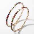 2020 Women Jewelry Big Large Gold Silver Plated Rhinestone Diamond Hoop Earrings Multi Colors