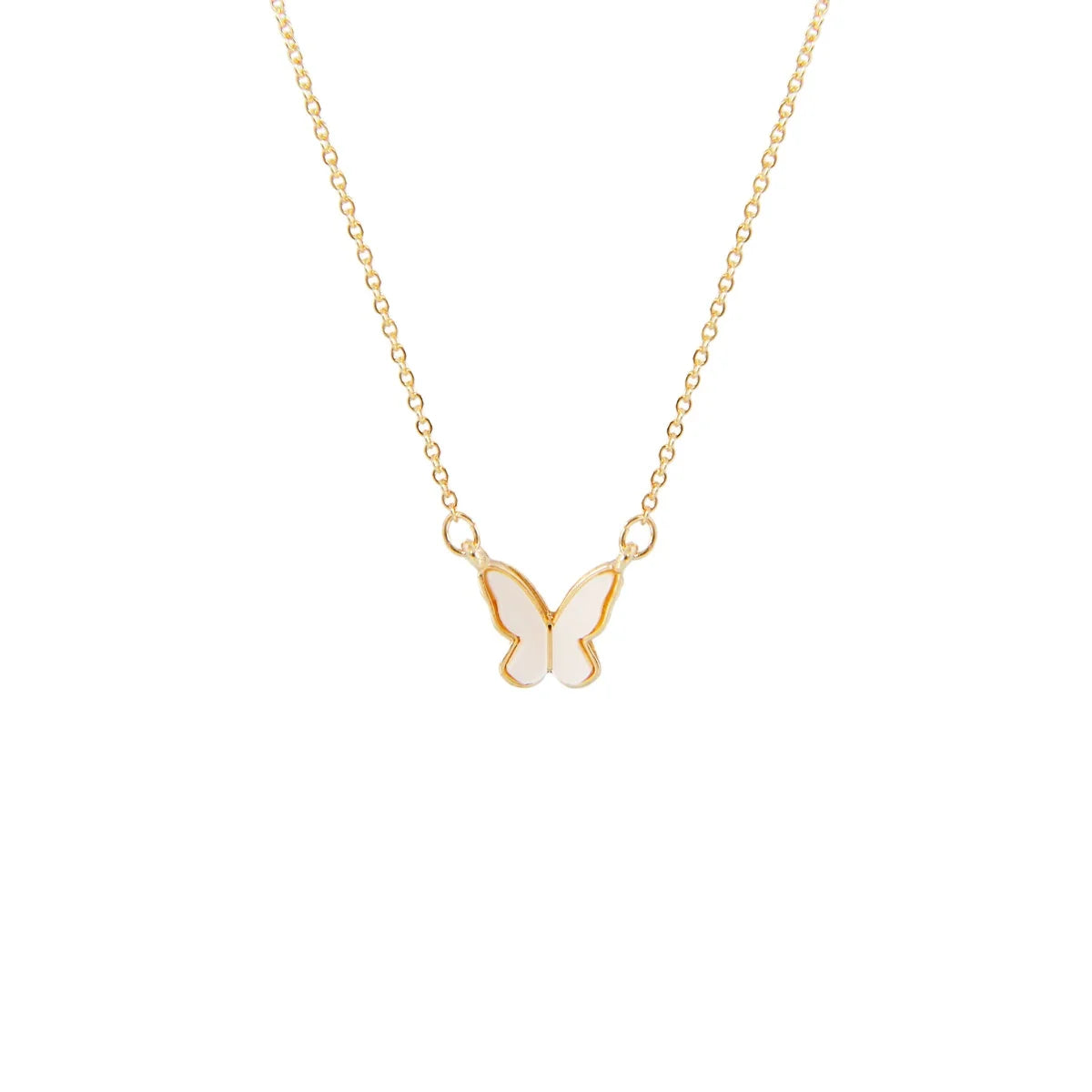 Exquisite Dainty Pearl Necklace Daisy Pendant Metal Rose Flower Necklace Butterfly Clavicle Chain