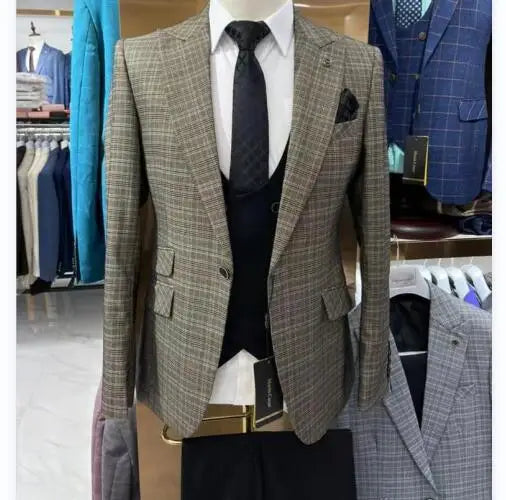 Top Quality Mens Suits Blazers Groom Groomsmen Wedding/Prom/Dinner 3 Pieces ( Jacket +Waistcoat+Pants) MS531