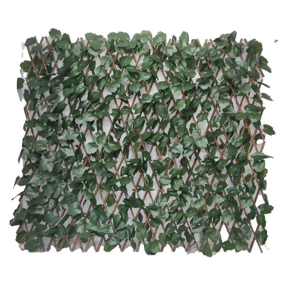 In Stock Lightweight Durable Wicker Fence Natural Eco-Friendly Garden Boundary with Green Leaf Design Heat Treated Willow Frame