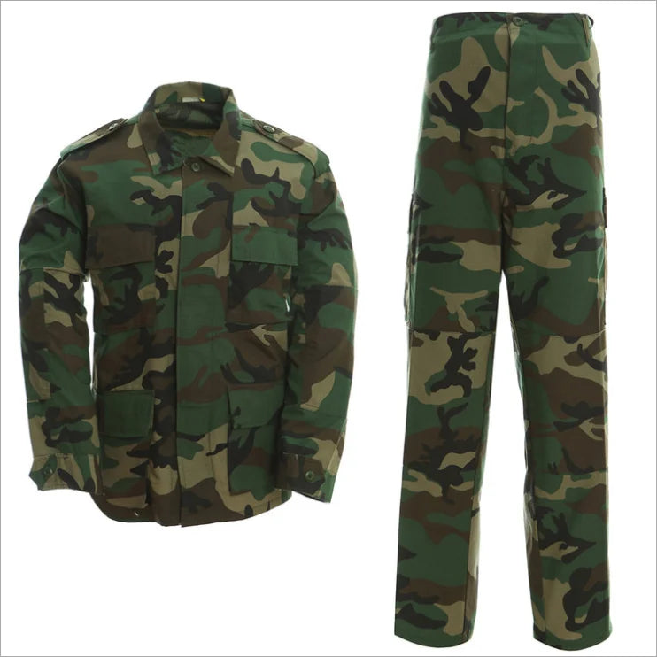 Wholesale Breathable Rip-Stop Camouflage Tactical Uniform Polyester/Cotton Unisex Outdoor Combat Suit