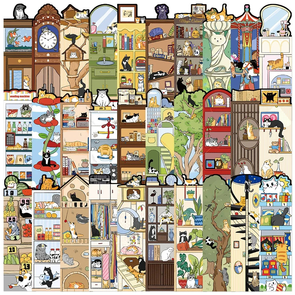 30pcs Cartoon Cat and World Bookmarks for Book Lovers Unique Book Mark for Reading for Classroom Gifts Reading Present