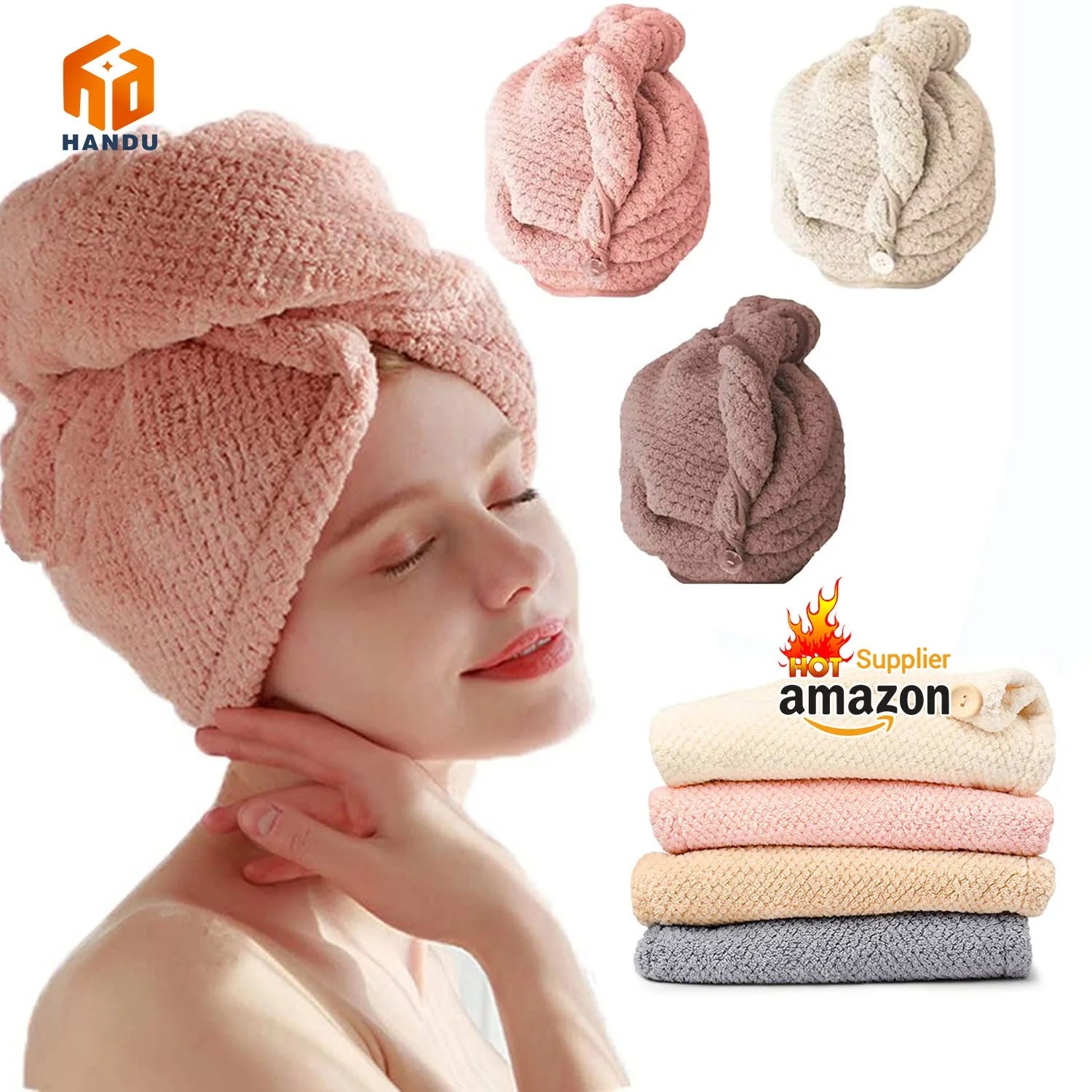 Household Super Absorbent Quick Dry Wrap Head Spa Magic Multi-colored Microfiber Superior Hair Drying Towels