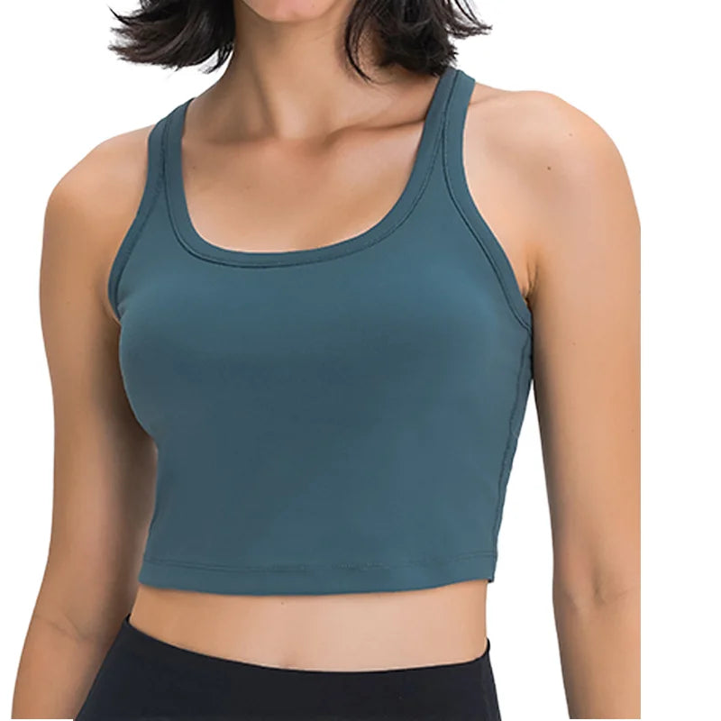 New Add Colors Gymwear Crop Top Wholesale Blank Yoga Bra Sports Gym Crop Tops Fitness Active Wear With Removable Pads for Women