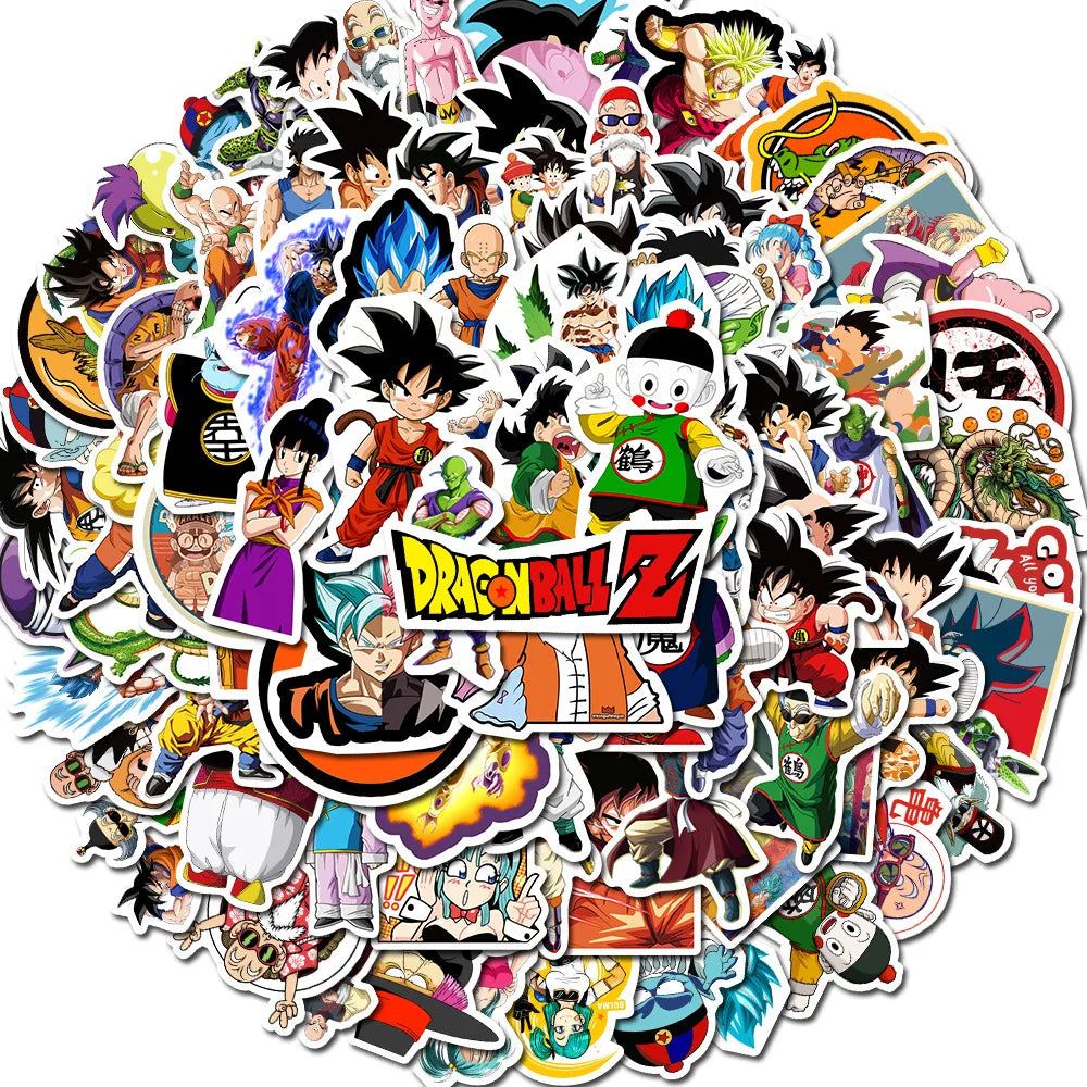 100Pcs Dragon Ball Cool Cartoon Paper Decor for Kids Boy Children Book Phone Laptop Luggage Anime Stickers