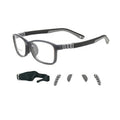 Sheralor 8130 Kids Square Full-Rim Rubber Silicone Durable Optical Blue Middle Size Elastic Strap Changing Hinge Reading Glasses