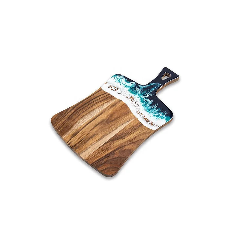 Creative Wholesale Customized Acacia Wood Chopping Blocks Rectangle Bamboo Resin Cutting Boards