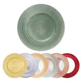 13 Inch Round Luxury Glass Charger Plates Eco-Friendly Circle Pattern Hat Design for Wedding Table Decorations