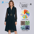 Dresses Women Womens Clothing Casual Girls Dresses Ladies Black Button Long Sleeves Chiffon Dresses