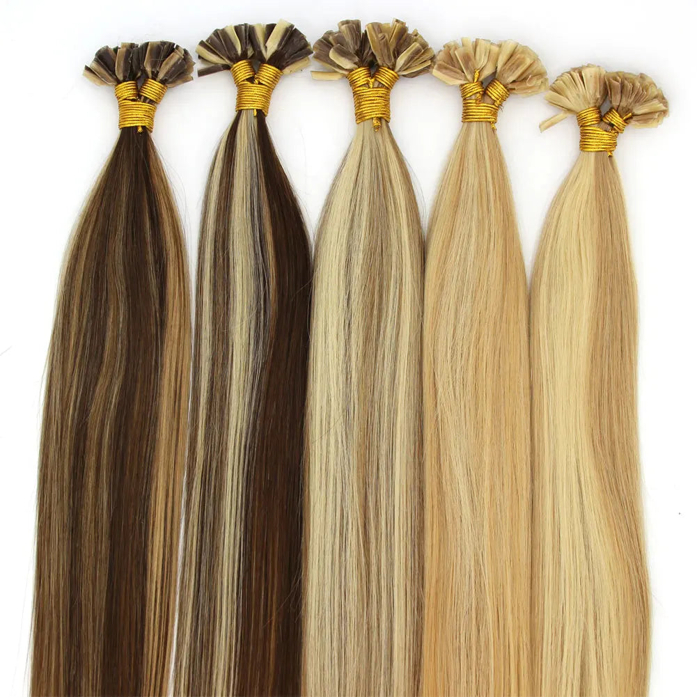 16-22" 1g/s 50s 50g/bag  Pre-Bonded Remy  HUman Hair Keratin Prebonded U Tip Hair Extensions Straight