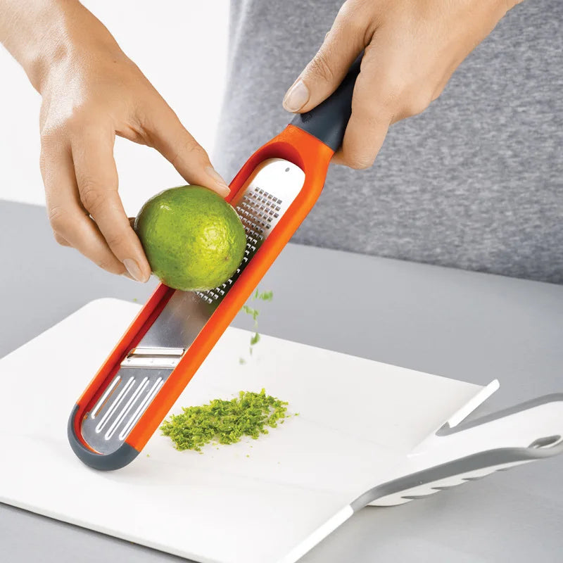 Chocolate Lemon Zester with Slicer Ginger Grinder Slicer Vegetable Slicer 2 in 1 Lemon Zester Cheese Grater