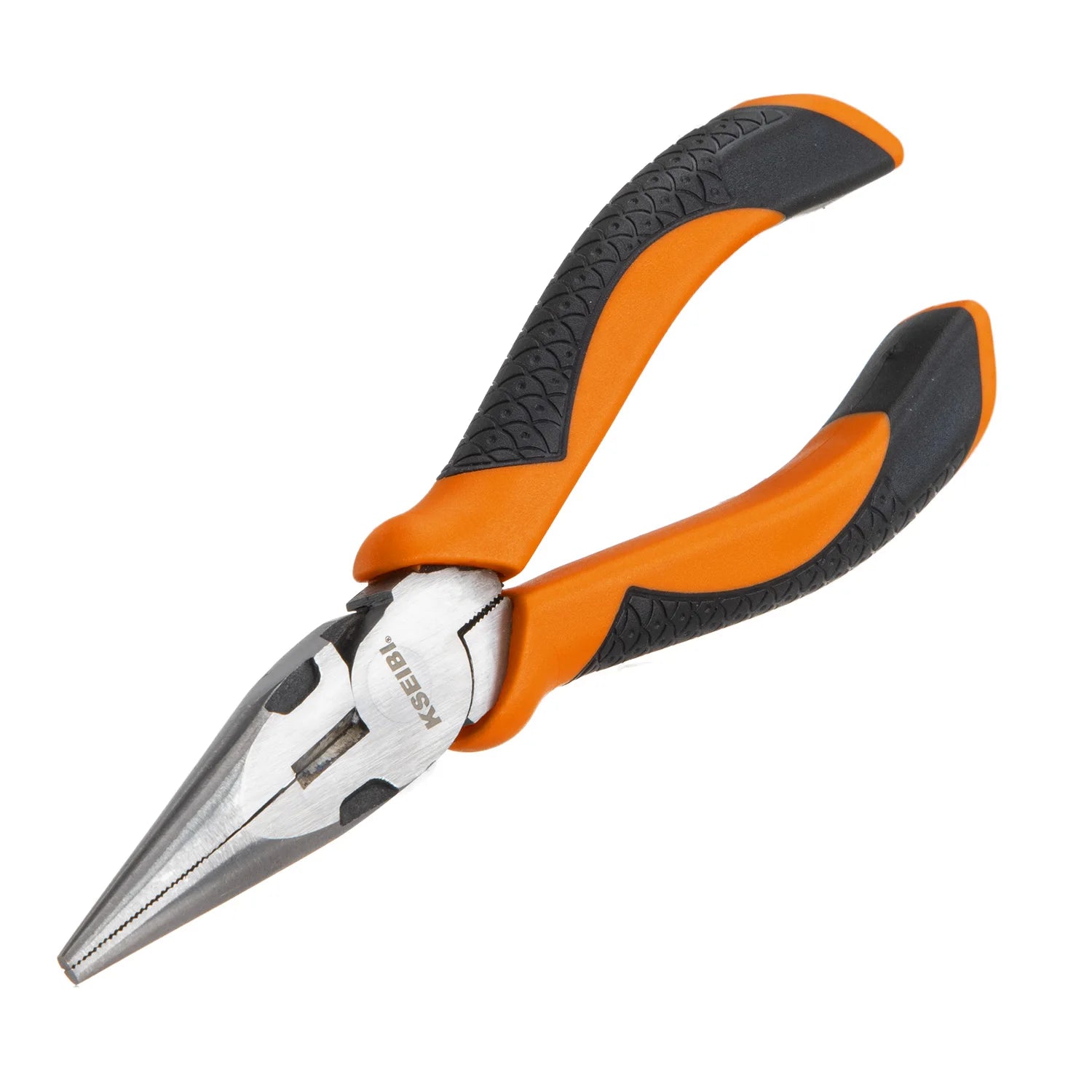 For KSEIBI 6-Inch Orange Black Industrial Steel Diagonal Cutting Pliers Long Nose Hand Tool Plastic Handle Metric Measurement