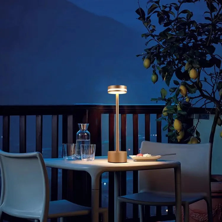 LED Cordless Table Lamp Portable 3-Color Stepless Dimmable Battery Powered Lamp Modern Metal 5V Rechargeable for Outdoor Use