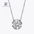 Rochime Single  Diamond Cubic Zirconia Necklace 925 Sterling Silver Rose Gold Plated 5a Zircon Jewelry for Women