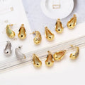 Gold Chubby Water Drop Earrings Female Niche Design with Zircon Jewelry Accessories Teardrop Earrings