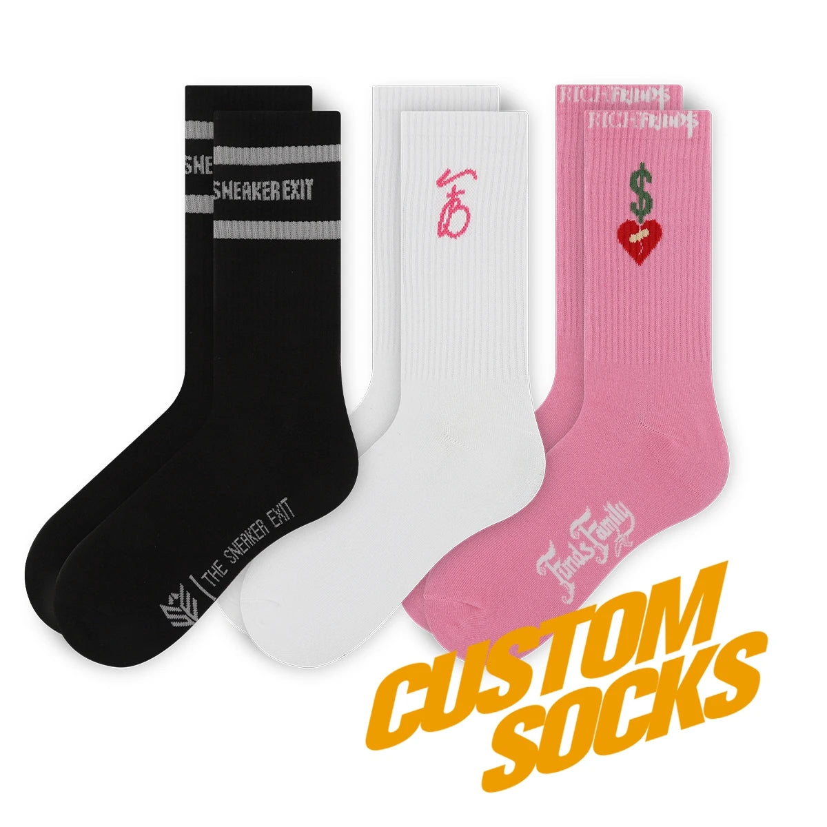 FREE DESIGN & MOCKUP Super Quality Full Custom logo Socks Custom Oem Design Socks Customized Crew Socks for Men