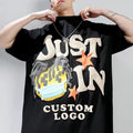 Heavyweight Knitted T-shirt for High Quality Oversized 260 Grams Custom Unisex 3D Animal Print Short Sleeve