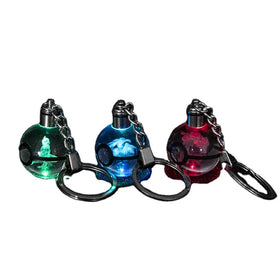 High Quality Custom 3D LED Poke Ball Keychain Durable Quartz Crystal Alloy Laser Engraved Custom Logo Children's Toy Gift