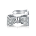 Bowknot Tie Designs Cubic Zircon Solid Fancy Impressive Jewellery Gift for Women 925 Sterling Silver Ring