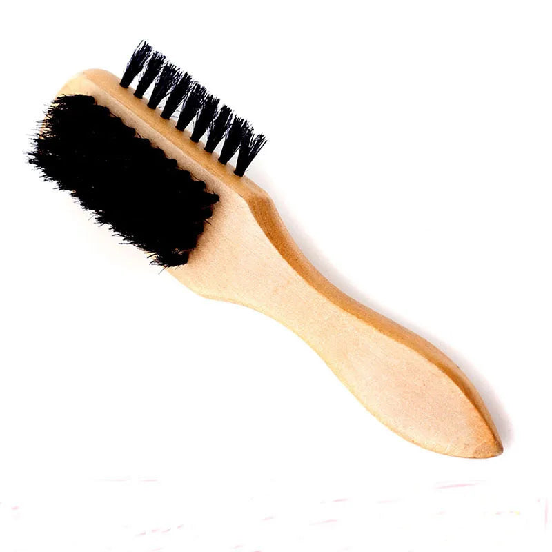 Double Sided Wood Shoe Cleaner Brush Long Hair Bristle Shoe Brush