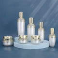 30g Luxury Cosmetic Packaging Pot Cream Jar White Acrylic Face Cream Jar with Shinny Gold Lid