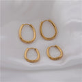 High End PVD 18K Gold Plated Irregular Goose Egg Shape Huggie Earrings Stainless Steel Jewelry Wholesale