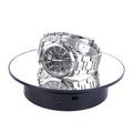 Cheap Mirror/Velvet Top Battery/USB Electric Spin Wig Display Stand Motorized 360 Degree Rotating Turntable for Wigs Photography