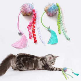 Pet Cat Toys Plush Ball Toy for Kitten Cat Chew Play Rope With Bell Interactive Cat Toy Wholesale