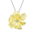 Lotus Fun Handmade 925 Sterling Silver 18k Gold Plated Zircon Peony Flower Shape Pendant Without Chain for Women Fine Jewelry