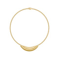Latest 18K Gold Plated Stainless Steel Jewelry Punk Round Snake Chain Choker Curved Bend Pendant for Women Necklace P233410