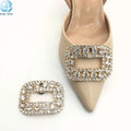 Square Classic Crystal Rhinestone Shoe Clips Bridal Wedding Removable Shoe Buckles Accessories