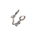 Factory Wholesale Silver Two-Hole Retro Rabbit Hoop Earring for Women Cute Vintage for Engagement Anniversary Party Gift Fashion