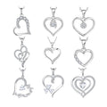 YH JEWELLERY Hot Selling Rhodium Plated 925 Sterling Silver Diamond White CZ Heart Pendant Necklace for Lady Fine Jewelry