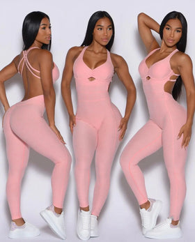 One-piece Long Leggings Yoga Jumpsuit Fitness Sexy Sports Wear Women Workout Yoga Wear