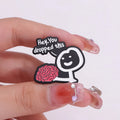 New Hot Funny Lapel Pins Matchstick Men Wholesale Brain Cute Zinc Alloy Letter Brooch Custom Metal Hard Enamel Pinstar Kawaii