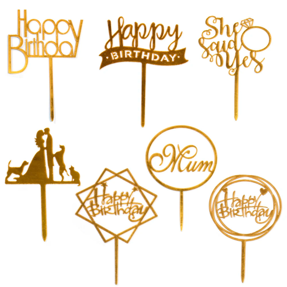 Tailai Acrylic Mirror Gold Elegant Handwriting Mr and Mrs Cake Toppers Anniversary Monogram Cake Decorations Mr and Mrs