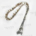 9-11mm Genuine White Mother of Pearl Shell Beads With Sliver Accessories Islamic Tasbeh Muslim Prayer Beads Rosary Jewelry