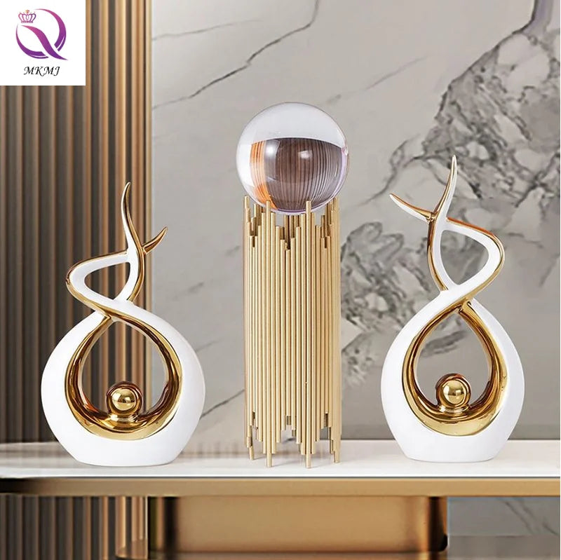 Modern Minimalist Ceramic Ornaments Housewarming Gift for Office Home Living Room TV Cabinet Elegant Decorative