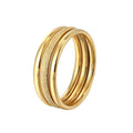 Changeable Simple Ring Set High Quality Shiny Polished Stainless Steel Gold Plated Ring Women