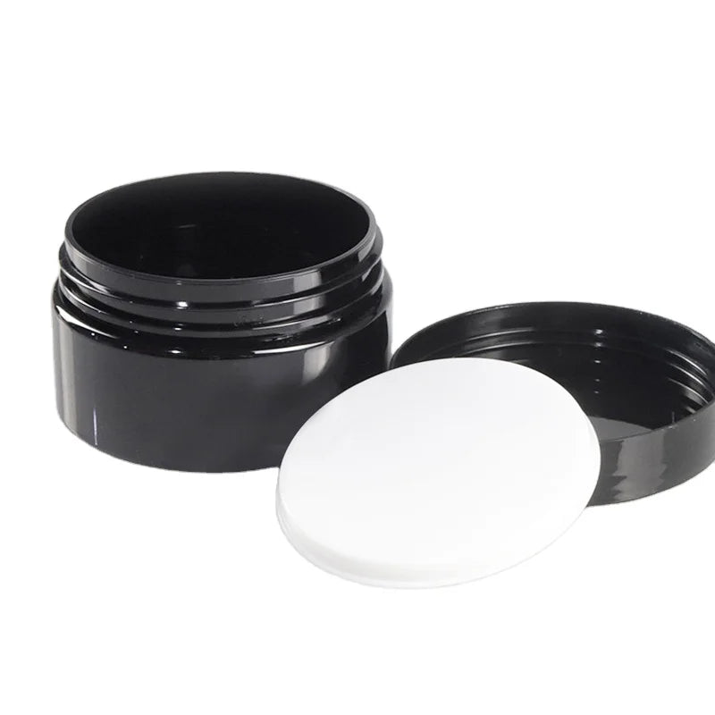 PET Hair Grow Oil Storage Jars Wholesale 100ml 200ml 300ml Black Color Plastic Body Butter Container Black Pet Jar 250ml