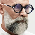 Logo Custom Vintage Sunglasses Black Brown Clear Computer Glasses Frames UV400 Small Round Rivet Eyeglasses for Men