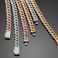 Drop Shipping Iced Out Gold Plated Silver 925 10mm Full Micro Pave VVS Moissanite Diamond Miami Cuban Link Chain Necklace