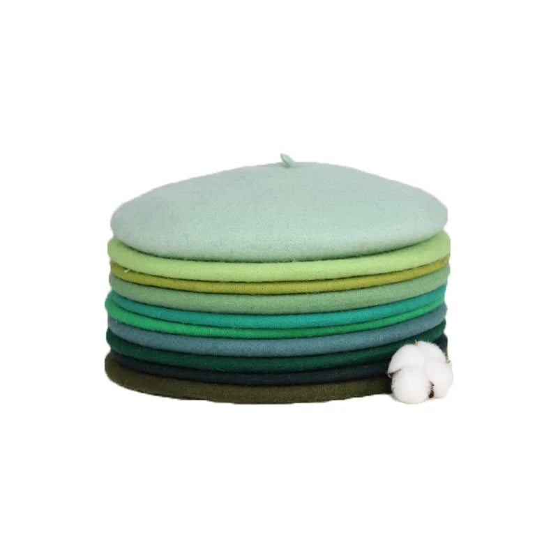 Beret Hat Supplier Solid Blank Berets for Embroidery Women Casual Fashion Wool Lightweight French Beret Hat