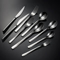 304 Stainless Steel Western Cutlery Food Knife Fork Spoon Hotel Silverware Heavy Weight Flatware with Thin Long Square Handle