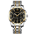 Olika Customizable Luxury Fashion Men's 41mm Stainless Steel Quartz Watch Waterproof Business Luminous Pointer Hands Alloy Case