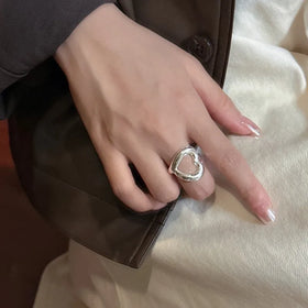 The Everyday Heart Ring Adjustable 925 Sterling Silver Band Minimalist & Meaningful Fine Jewelry