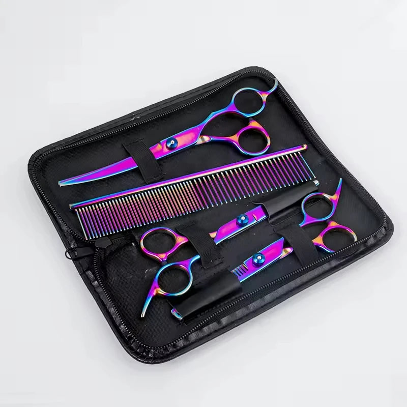 pet grooming products barber scissors curved thinning pet scissors professional pet grooming scissors set for Groomers