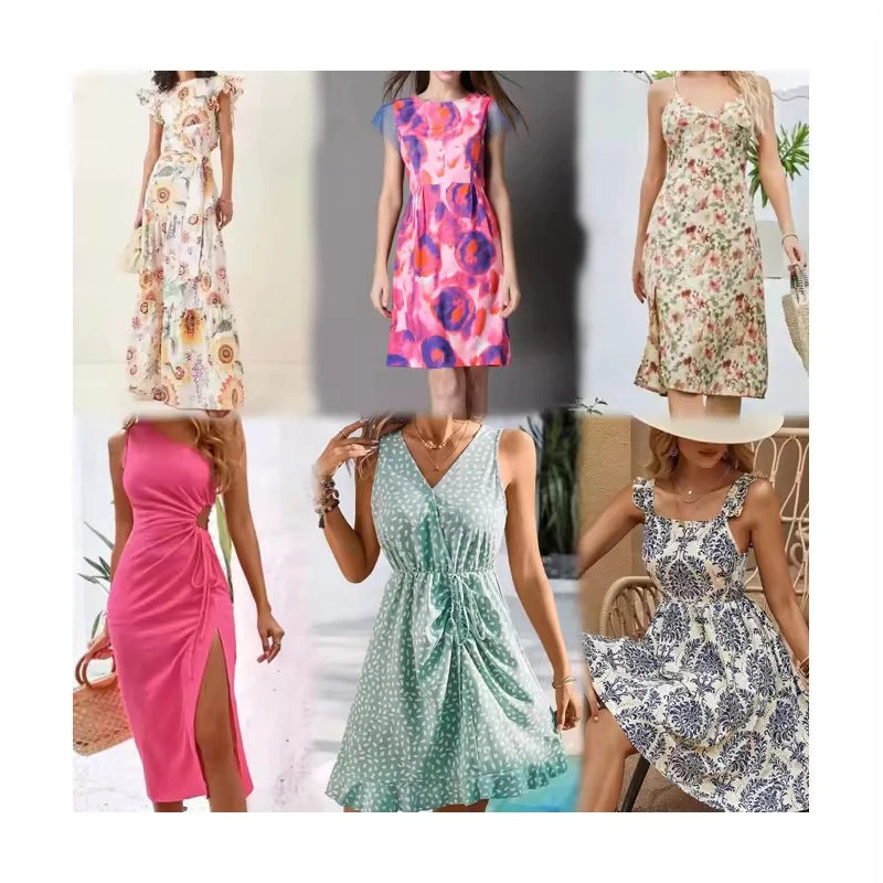 Wholesale Discount Dresses Women Apparel Stock Assorted Mixed Exquisite Small Banquet Costumes Dress Bulk Clothes