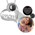 RisingMoon New Heart Mom Necklace 100 Languages I Love You Memory Photo Projection Necklace