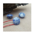 Buckle Inlaid with Natural Gemstone Carved Engraving Blue Spot jasper Button